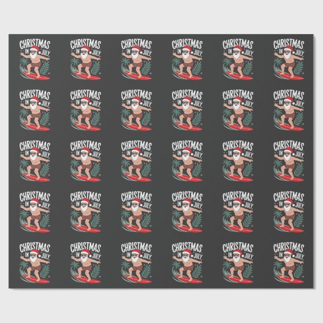 Jul i juli Finny julafton jultomten Beach Presentpapper (Platt)