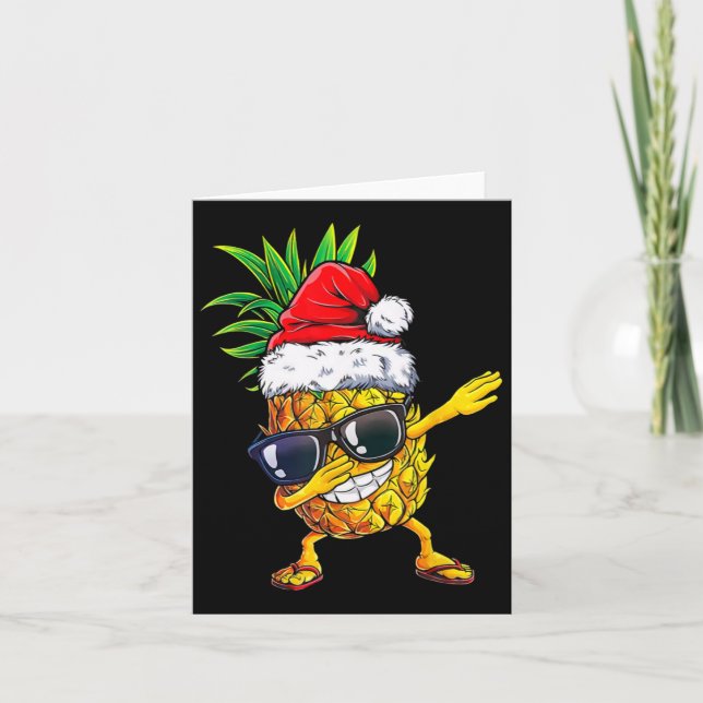 Jul i juli Finny Pineapple Dabbing Santa Ha Kort (Framsida)