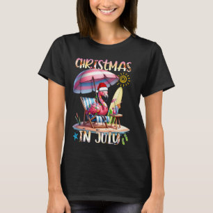 Jul i juli: Flamingo Älskare Beach Sommarvecka T Shirt