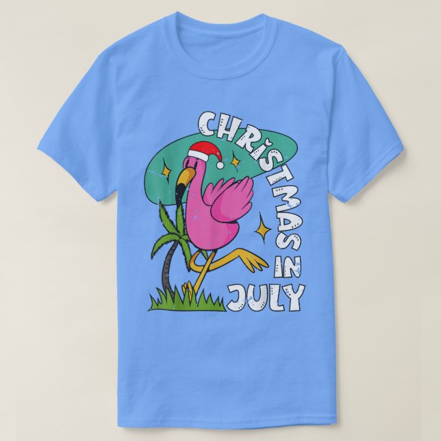 Jul i juli: Flamingo Cute Beach Summer T Shirt (Design framsida)