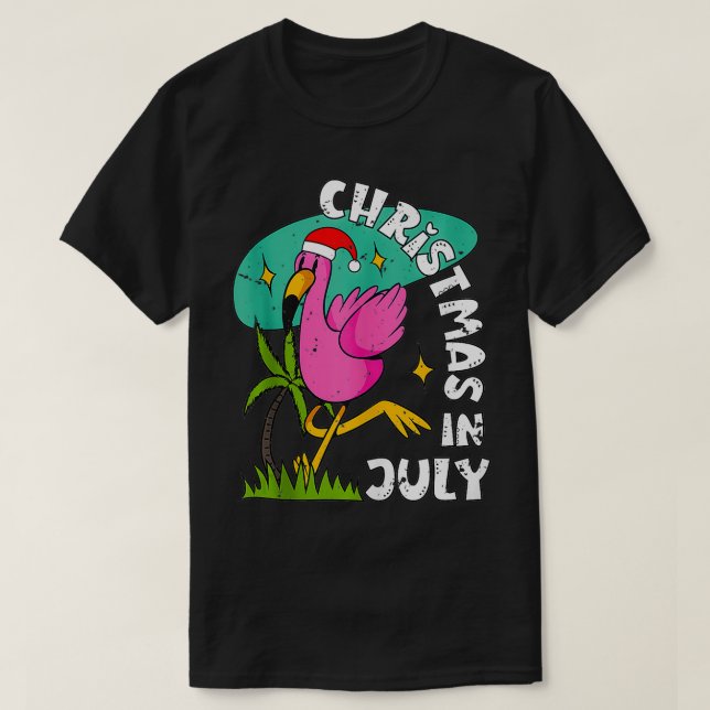 Jul i juli: Flamingo Cute Beach Summer T Shirt (Design framsida)