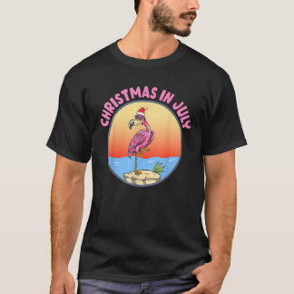 Jul i juli Flamingo i Santa Hat Kids Toddl T Shirt