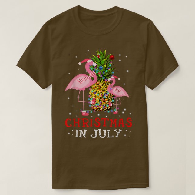 Jul i juli: Flamingo Pineapple Sommar T Shirt (Design framsida)