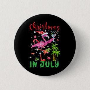 Jul i juli Flamingo Santa Summer Julafton Kvinnor Knapp