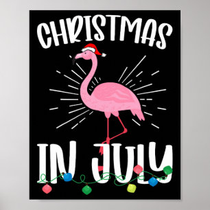 Jul i juli Flamingo Tomte Hawaiian Sommar C Poster
