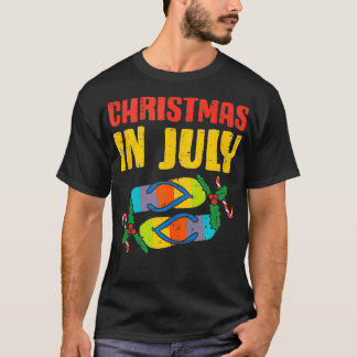 Jul i juli Flinflip flops Sommar Beach Julafton Ma T Shirt