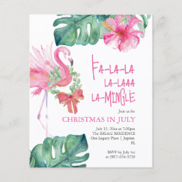 Jul i juli Flyer Watercolor Flamingo