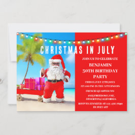 Jul i juli Födelsedagsfest Inbjudningar