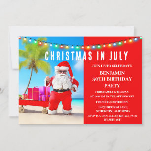 Jul i juli Födelsedagsfest Inbjudningar