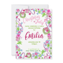 Jul i juli Födelsedagsinbjudan