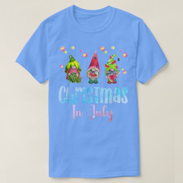 Jul i juli Gnomes Watermelon Sommar Party 2 T Shirt (Design framsida)