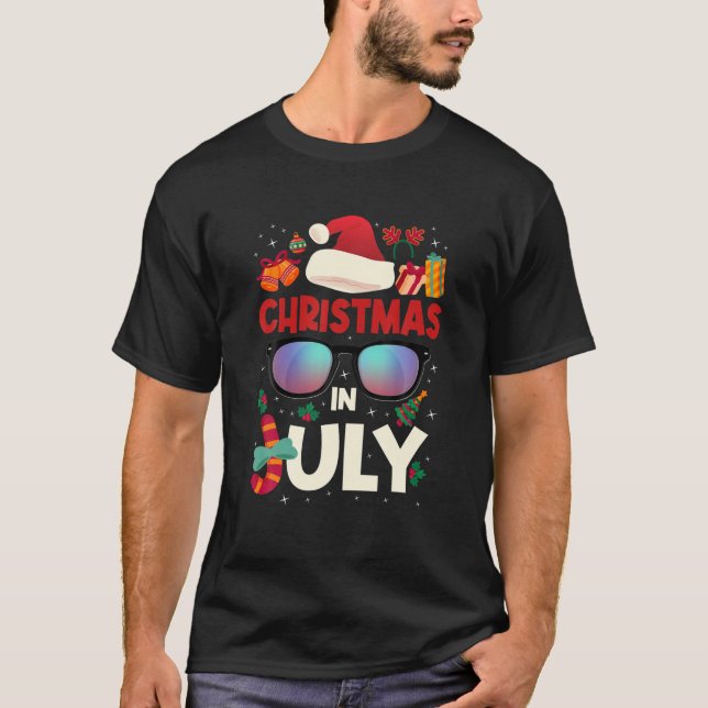 Jul i juli God jul Sommar Funny San T Shirt (Framsida)