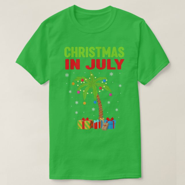 Jul i juli Handflatan Träd Light Beach Summe T Shirt (Design framsida)