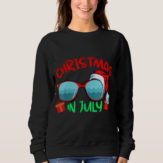 Jul i juli: Hat Sunglasses Sommar Beac T Shirt (Framsida)