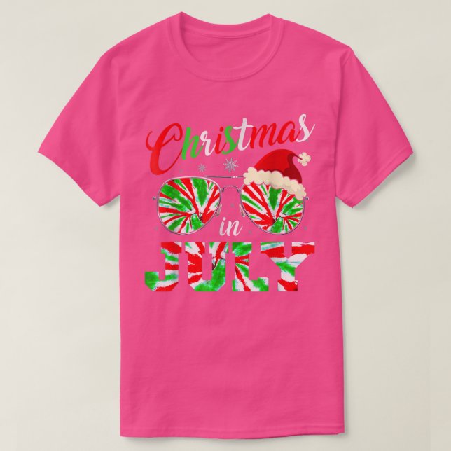 Jul i juli: Hat Tie Dye Sunglasses Sum T Shirt (Design framsida)