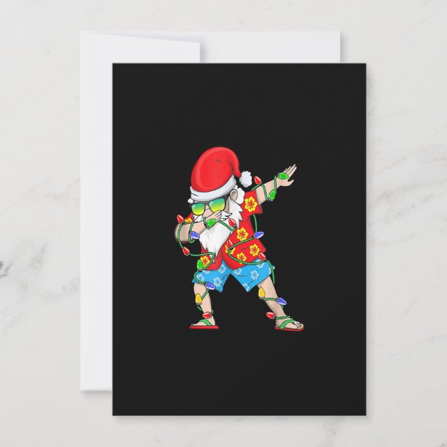 Jul i juli Hawaii Santa Dabbing jul Inbjudningar (Framsida)