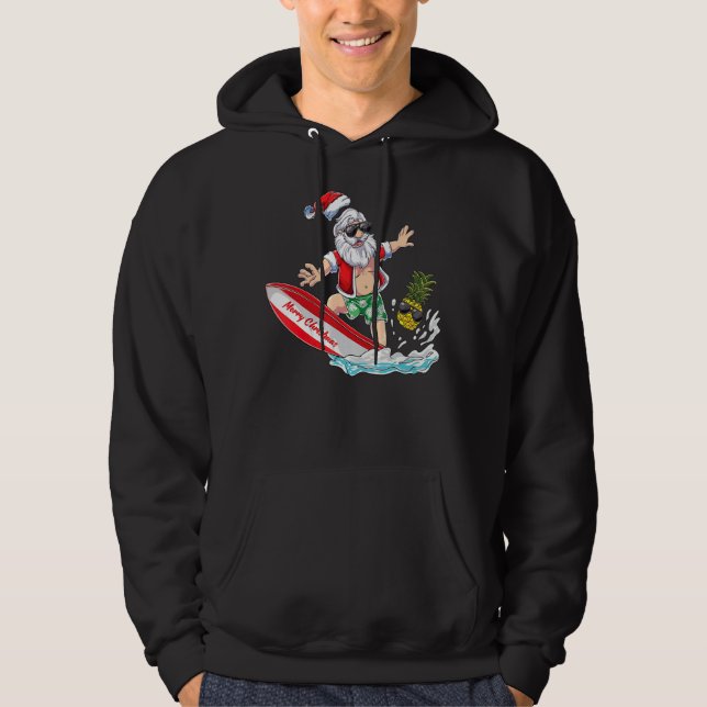 Jul i juli Hawaii Santa Floatie Sommar Pi Hoodie (Framsida)