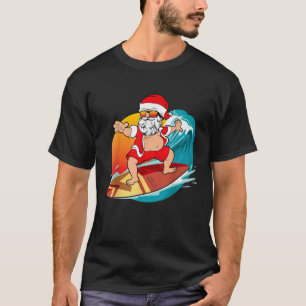 Jul i juli Hawaii Santa Surfing Mele Kali T Shirt