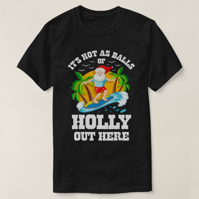 Jul i juli: Het ut här Beach Sommar T Shirt (Design framsida)