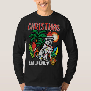 Jul i juli Hund älskare Beach Julafton Sommaren T Shirt