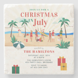 Jul i juli - inbjudan till Cute Summer Party Stenunderlägg