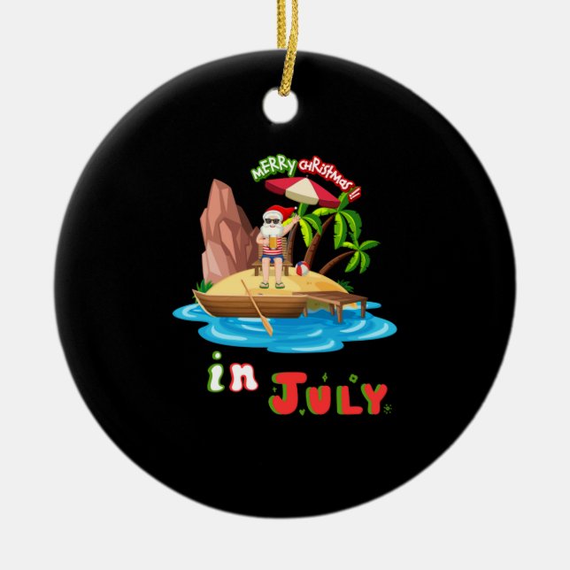 Jul i juli Jul I juli Sarkastic Sant Julgransprydnad Keramik (Framsidan)