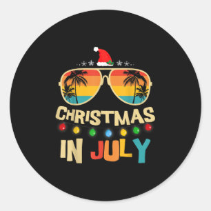 Jul i juli: Juli Hat Sungles Summer Vacatio Runt Klistermärke