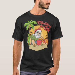 Jul i juli Jultomten Beach Summer Solstic T Shirt
