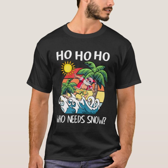 Jul i juli: jultomten Surfing Summer Beach Vacat T Shirt (Framsida)