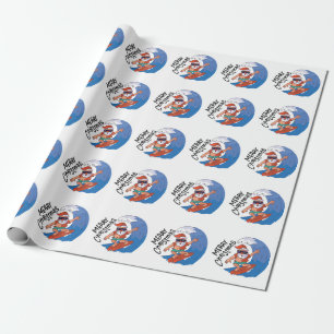Jul i juli: Klassiskt kort, rund Sticker Napki Presentpapper