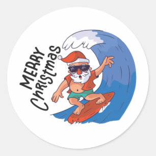 Jul i juli-kort runt klistermärke