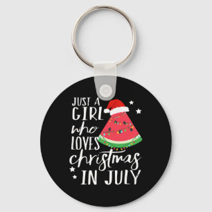 Jul i juli Kvinnor Rolig Vattenmelon Nyckelring