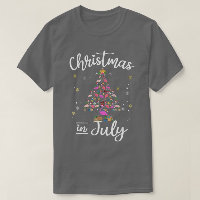 Jul i juli Låt oss Lit Julgran Fla T Shirt (Design framsida)