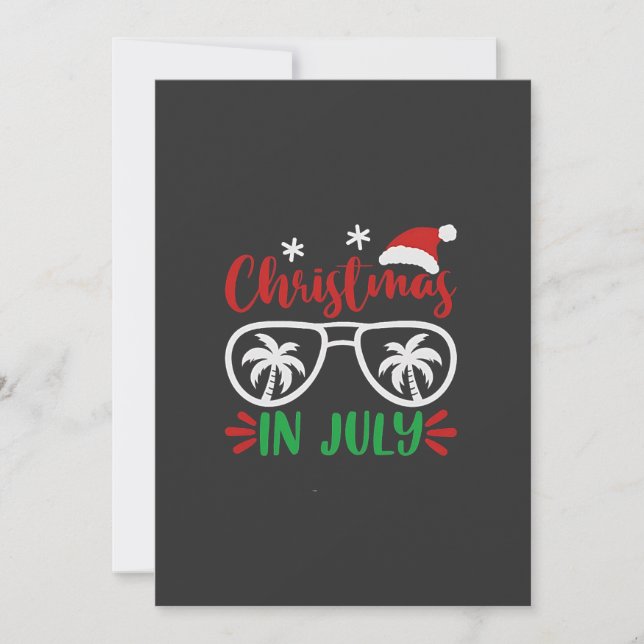 Jul i juli - Ljuny Julafton Santa Vacation Sommar Inbjudningar (Framsida)