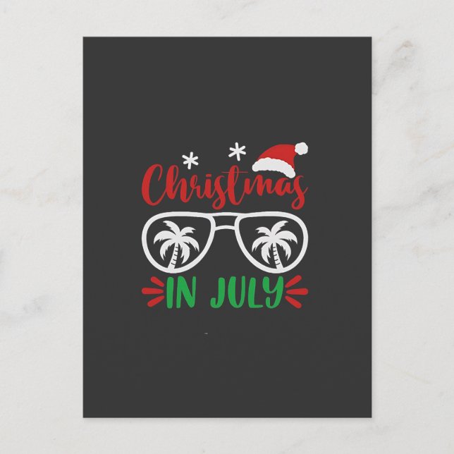Jul i juli - Ljuny Julafton Santa Vacation Sommar Meddelande Vykort (Framsida)