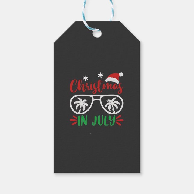 Jul i juli - Ljuny Julafton Santa Vacation Sommar Presentetikett (Framsidan)