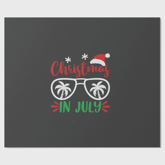 Jul i juli - Ljuny Julafton Santa Vacation Sommar Presentpapper (Platt)