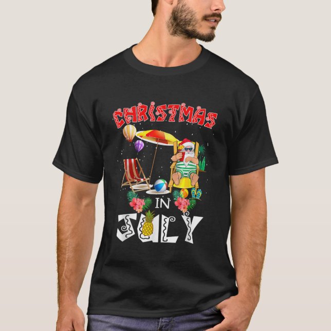 Jul i juli: Ljuny Santa Hawaiian Somme T Shirt (Framsida)