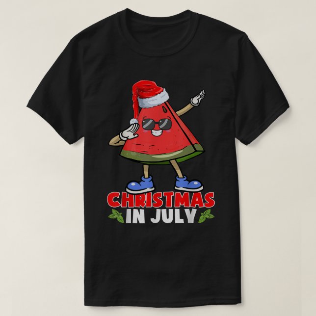 Jul i juli: Lusnyj Dabbing Watermelon Julafton Tr T Shirt (Design framsida)