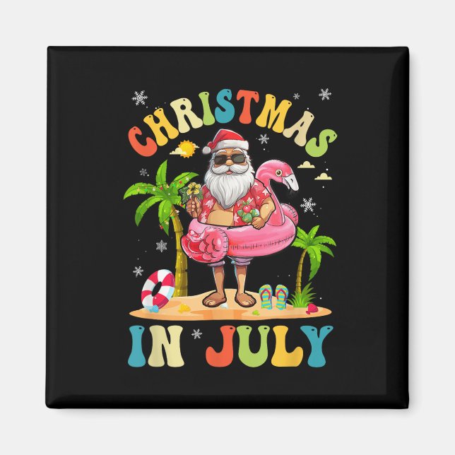 Jul i juli månads finländska sommarstuga Beach Vac Magnet (Framsidan)