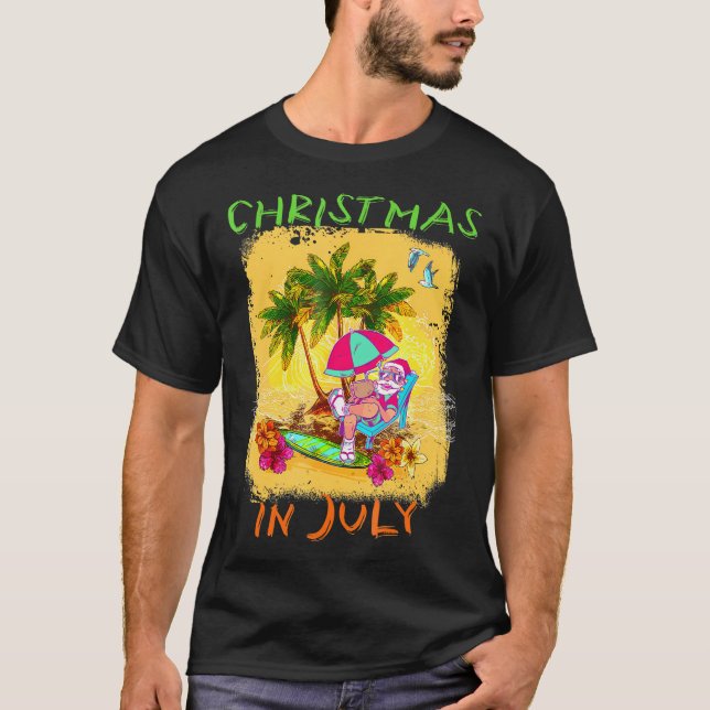 Jul i juli måndag: Finny Santa Sommarbuss T Shirt (Framsida)
