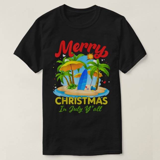 Jul i juli måndag, Handflatan Träd Julafton, Träd, T Shirt (Design framsida)