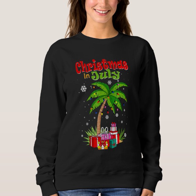 Jul i juli måndag, Handflatan Träd Julafton, Träd, T Shirt (Framsida)