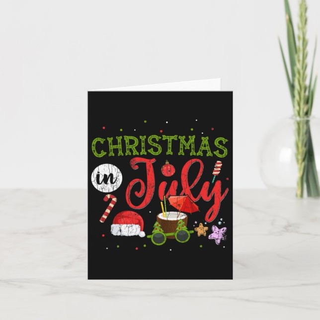 Jul i juli måndag Sungles Santa Summer Graph Kort (Framsida)