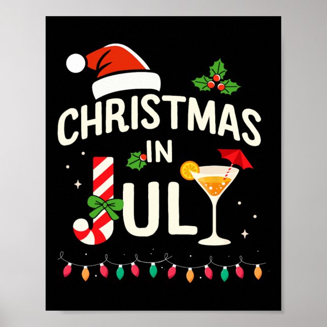 Jul i juli med Candy cane för sommarströ Poster (Framsidan)