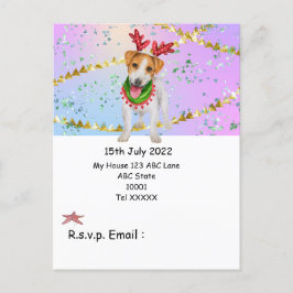 Jul i juli med Hund Jultomten Vykort