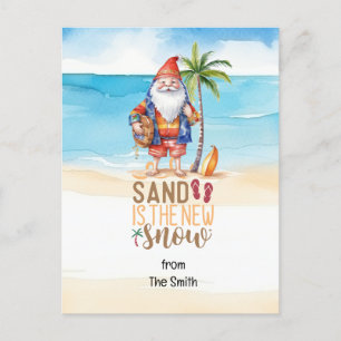 Jul i juli med JULTOMTEN på stranden Helg Vykort