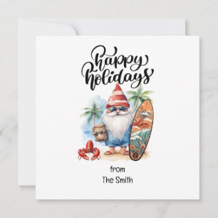 Jul i juli med JULTOMTEN på stranden Julkort