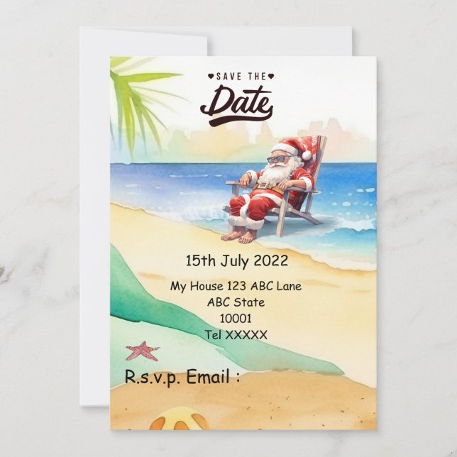 Jul i juli med JULTOMTEN Spara datumet Inbjudningar (Framsida)