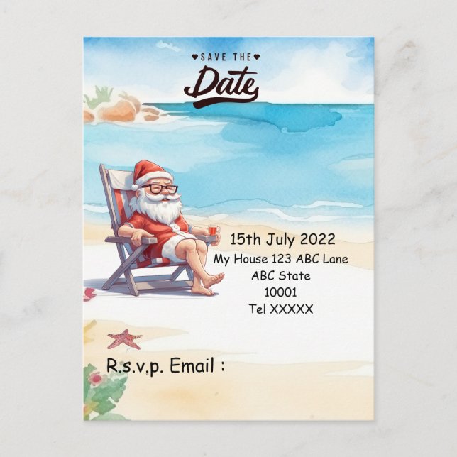 Jul i juli med JULTOMTEN Spara datumet Vykort (Framsida)